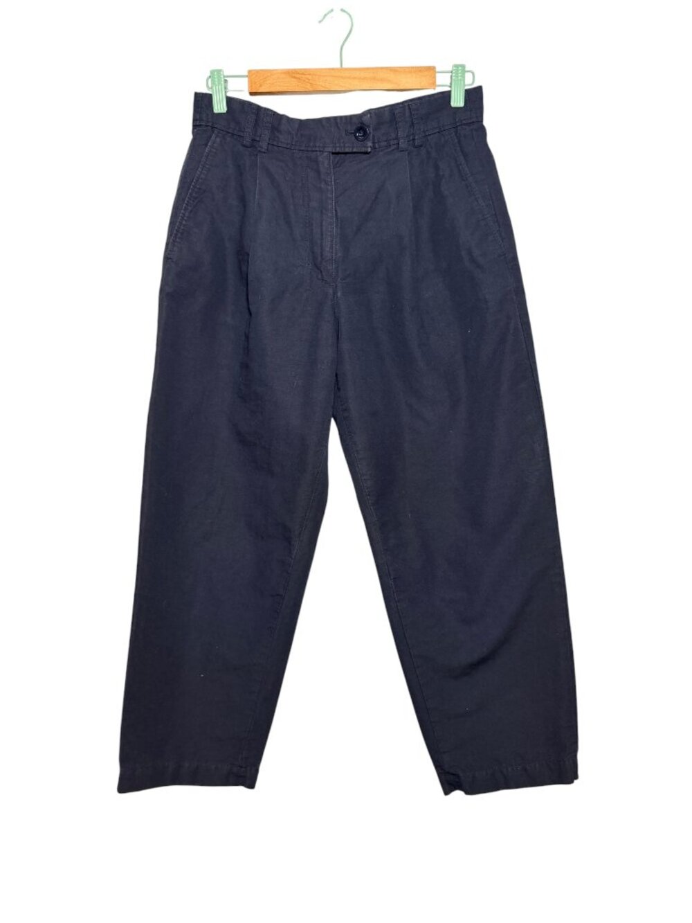 COS Navy Linen Cotton RelaxedTrousers Pants US 6 - Picture 1 of 6